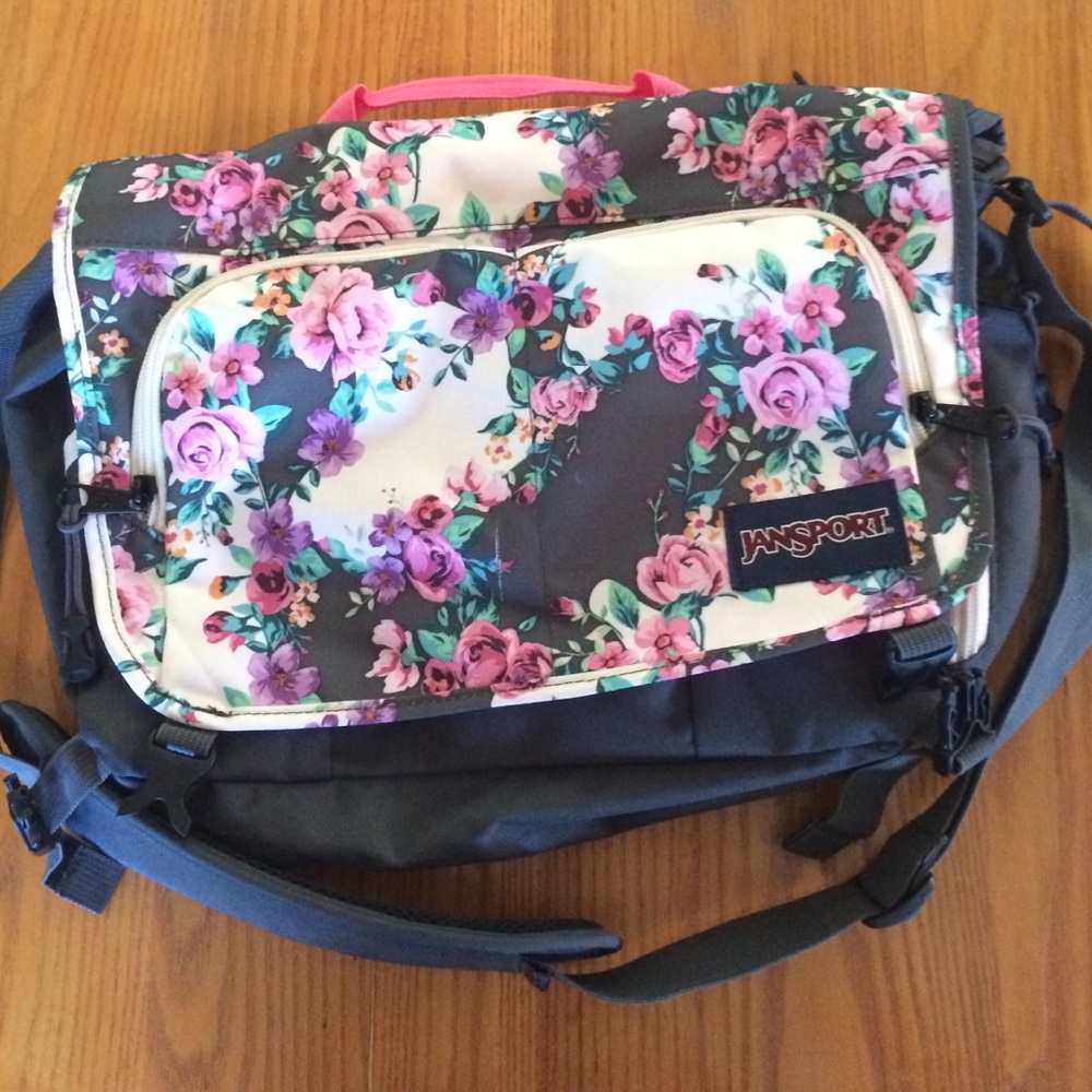 COPY - Floral jansport book bag cross body bag